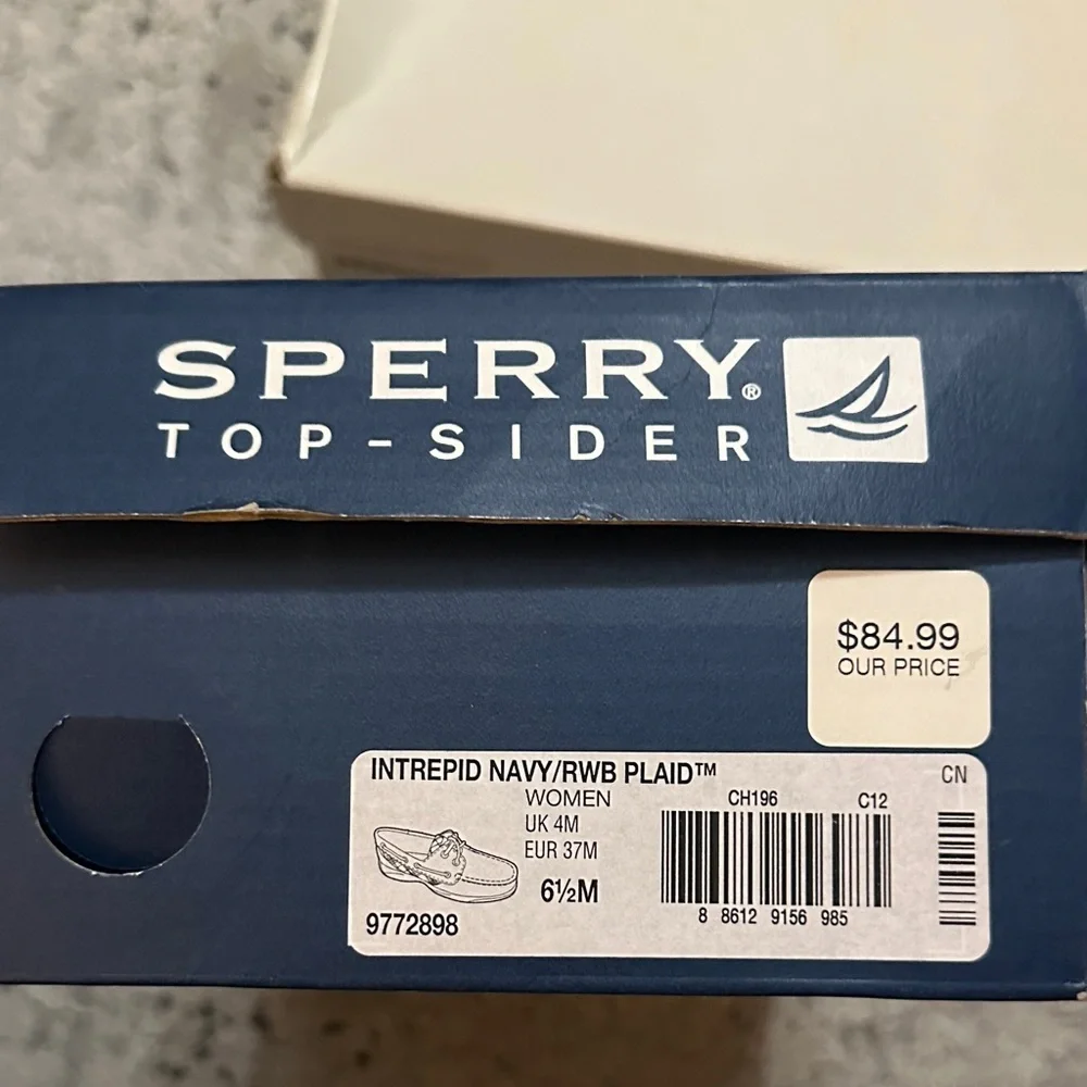 Sperry Top-Sider with Plaid Accents - Intrepid Navy / RWB Plaid Size 6 1/2 M - Picture 9 of 9
